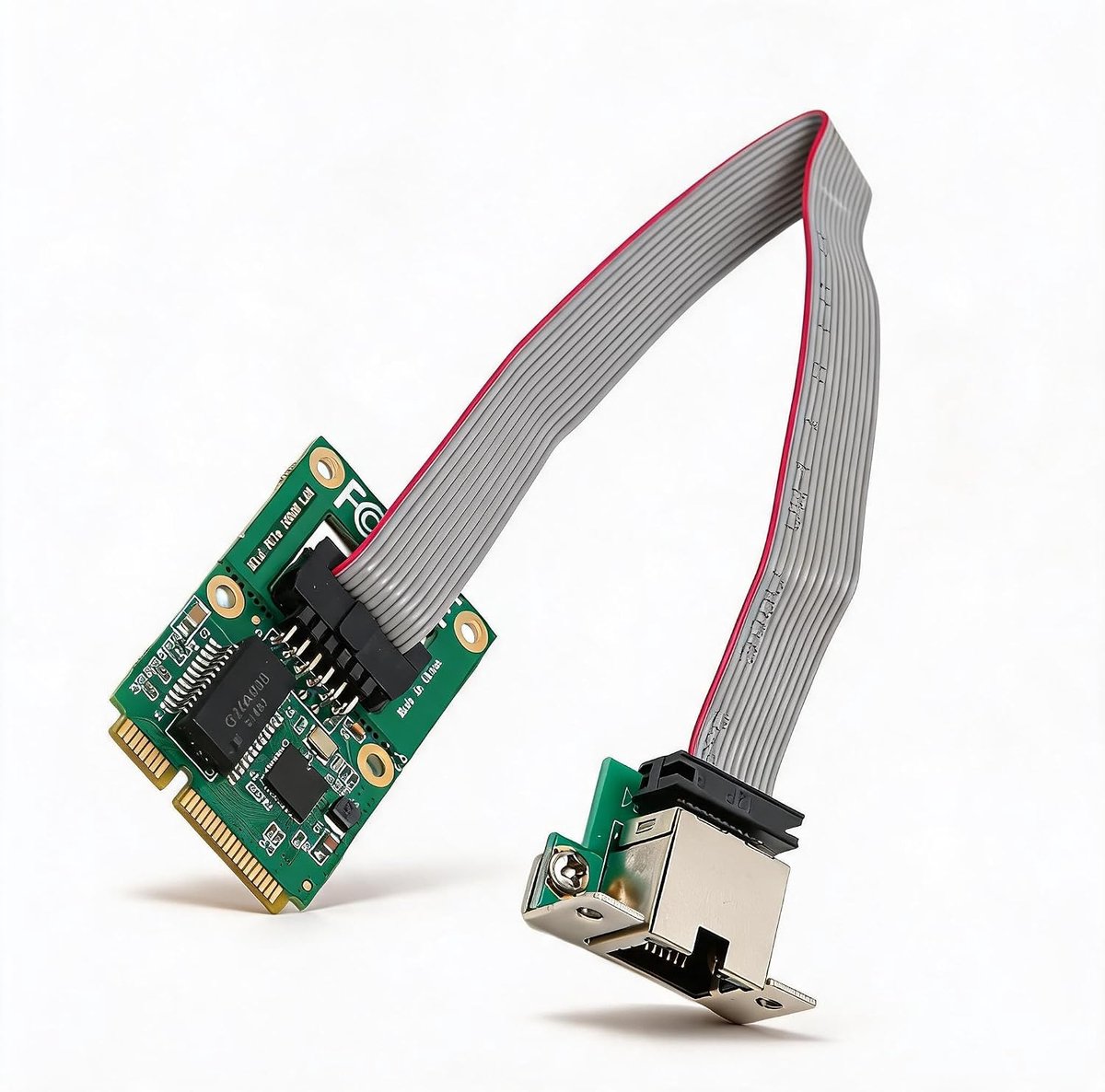 SnelShoppen - PCIe Netwerkadapter, 10/100/1000Mbps Mini PCIe Netwerk Controller Kaart, RJ45 LAN NIC Kaart voor Laptop, Compatibel met Windows en Linux