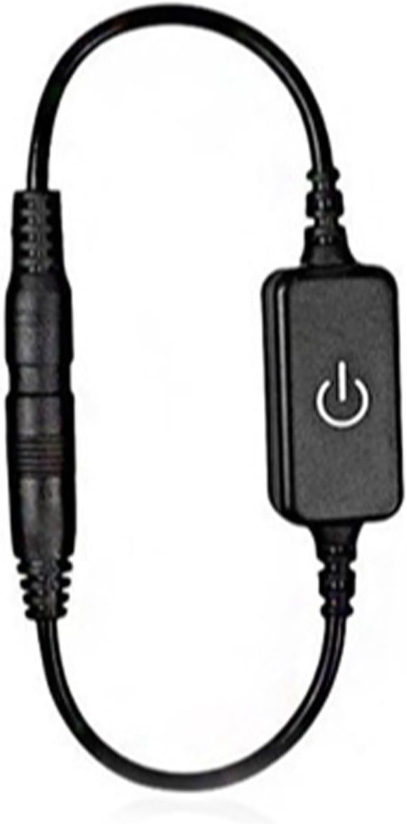 SnelShoppen - Mini LED Dimmer Touch Switch DC12-24V 4A, Inline Helderheidsregelaar voor Monochrome LED Strip Verlichting, Zwart, Voor Thuis, Tuin, Fee
