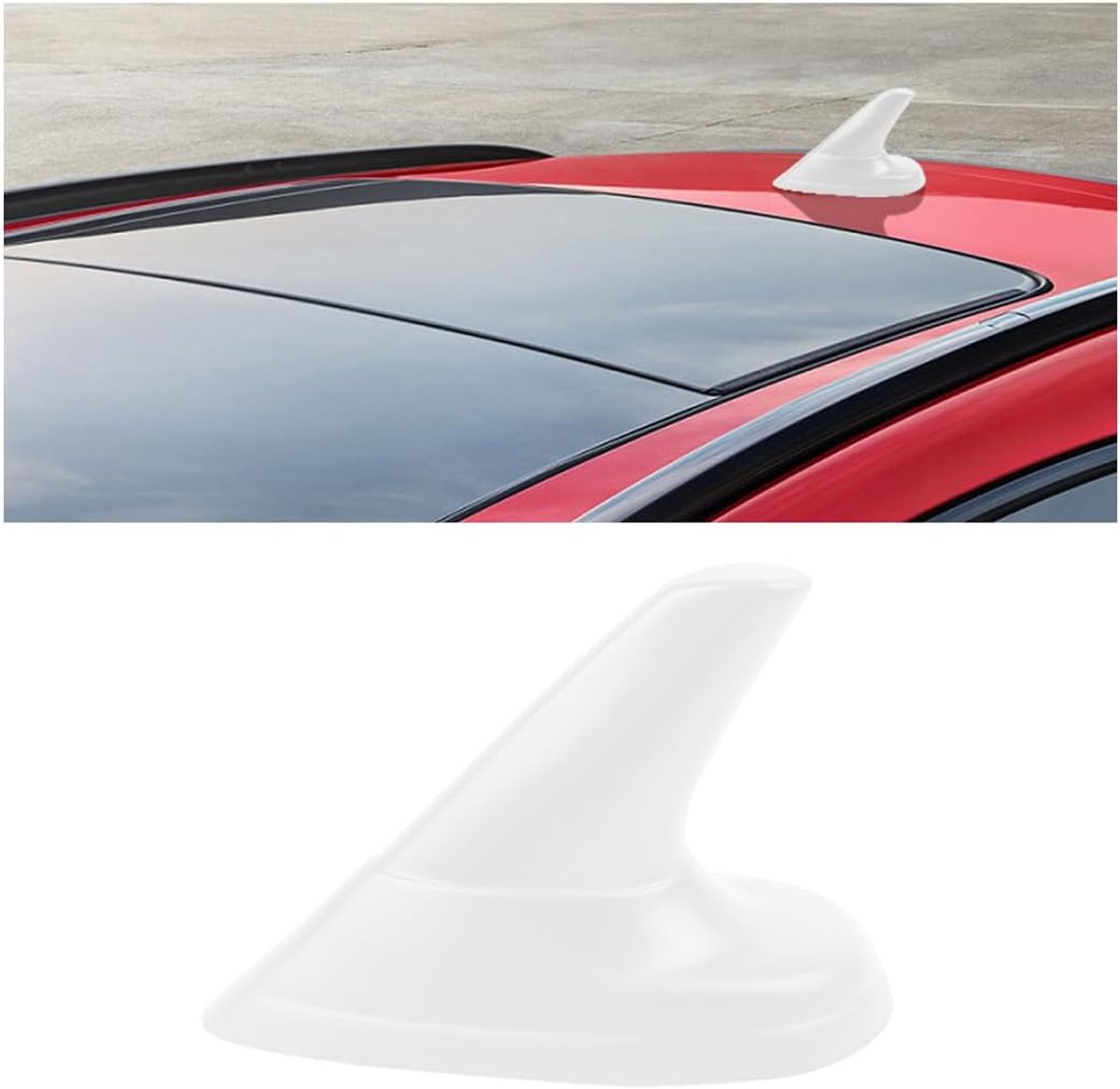 SnelShoppen - ABS Haai Vin Auto Antenne, Waterdichte Antenne Cover, AM Signaal Booster Cover, Wit, Duurzaam en Weerbestendig