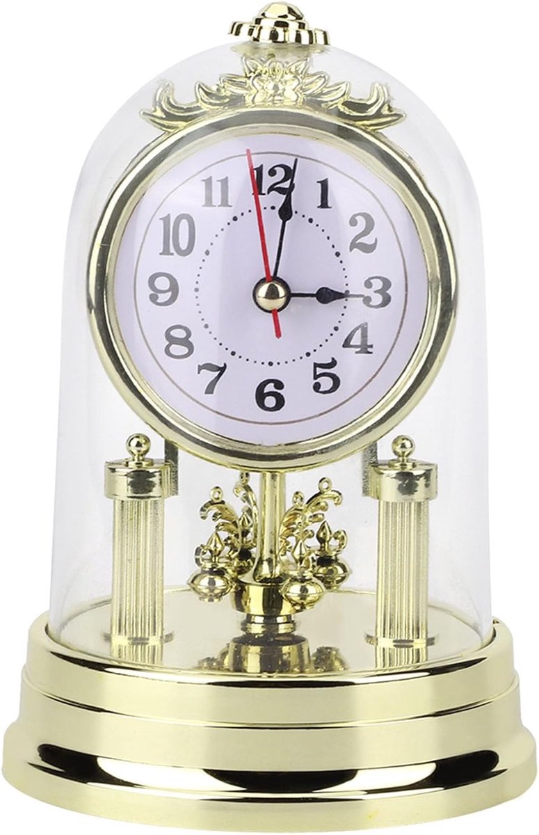 SnelShoppen - Tafelklok Decoratie, Batterij Klok voor Thuis, Kantoor, Hotel, Winkelcentrum, Goud, Retro Stijl, Milieuvriendelijk, Stevig, Lichtgewicht