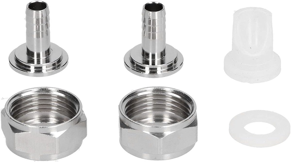 SnelShoppen - RVS Bier Barrel Koppeling Connector Montagekit G5/8 Draad met 5/16 Inch Barb voor Thuisbrouwerij en Professionele Gebruikers