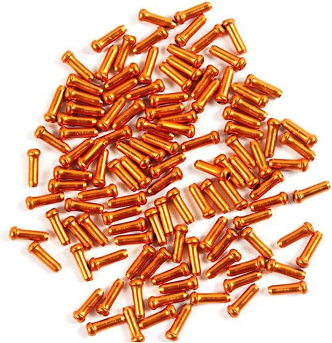 Fiets Remkabel Eindkapjes - Kabel Beschermers - Fiets Onderhoud - Aluminium Legering - 50 stuks - Oranje