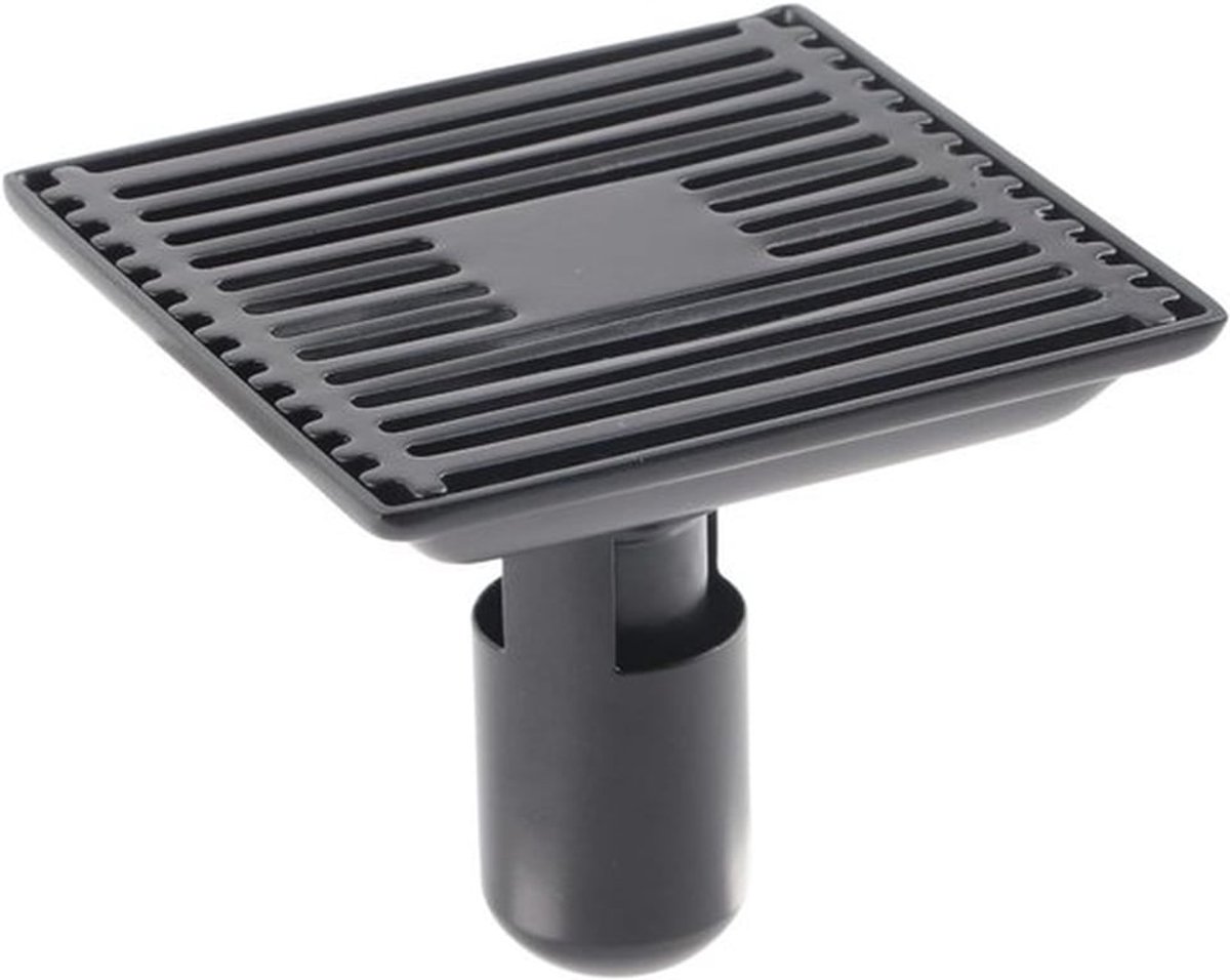 Vierkante Doucheafvoer 12x12cm met Afneembaar Deksel en Rooster - Eenvoudig te Reinigen en Antigeur, Ideaal voor Badkamer en Douchevloer