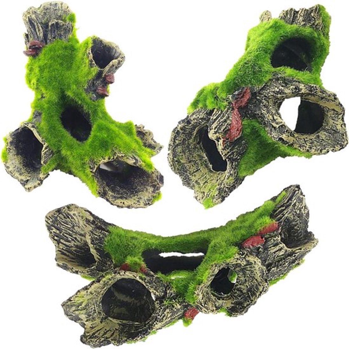Natuurlijke Aquarium Decoratie met 2 Stukken, Hiding Cave Ornament voor Kleine Vissen en Aquatische Planten (16 * 10 * 7cm)