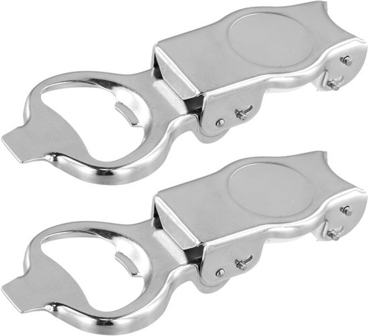 Vouwbare Flessenopener Set van 2 Stuks, RVS 2-in-1 Flessenopener en Afsluiter, Multifunctionele en Draagbare Flessenopener voor Picknick en Kamperen