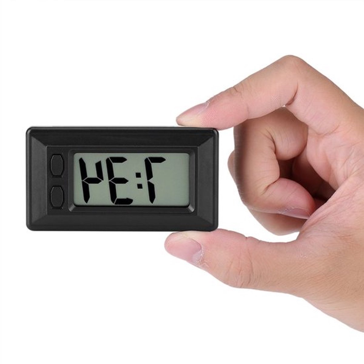 Digitale Mini Klok met LCD Scherm voor Motor, Auto en Kantoor - Elektronische Weergave van Datum en 24-Uurs Kalender, 7.5 x 4.2 cm
