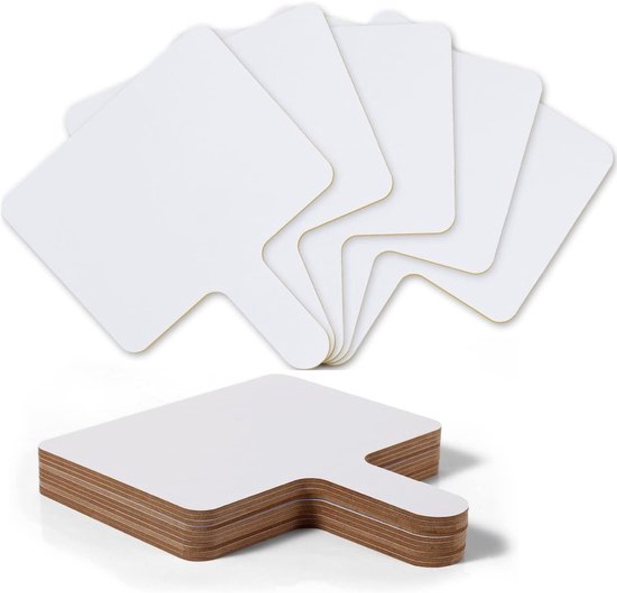 10 Stuks 24.7 x 20 cm Droog Wasbare Antwoord Paddle Handheld Dubbelzijdig Whiteboard voor Klaslokaal, Kantoor en Feestjes