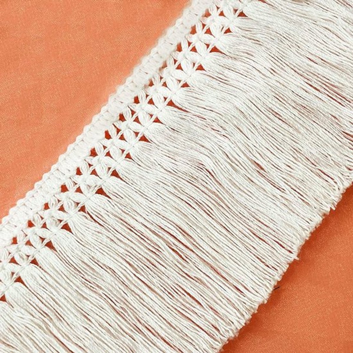 Katoenen Kwastfranje van 10 Yard en 8 cm Breed voor DIY Accessoires en Decoratie, Milky White, Perfect voor Kleding, Bruiloften en Creatieve Projecten