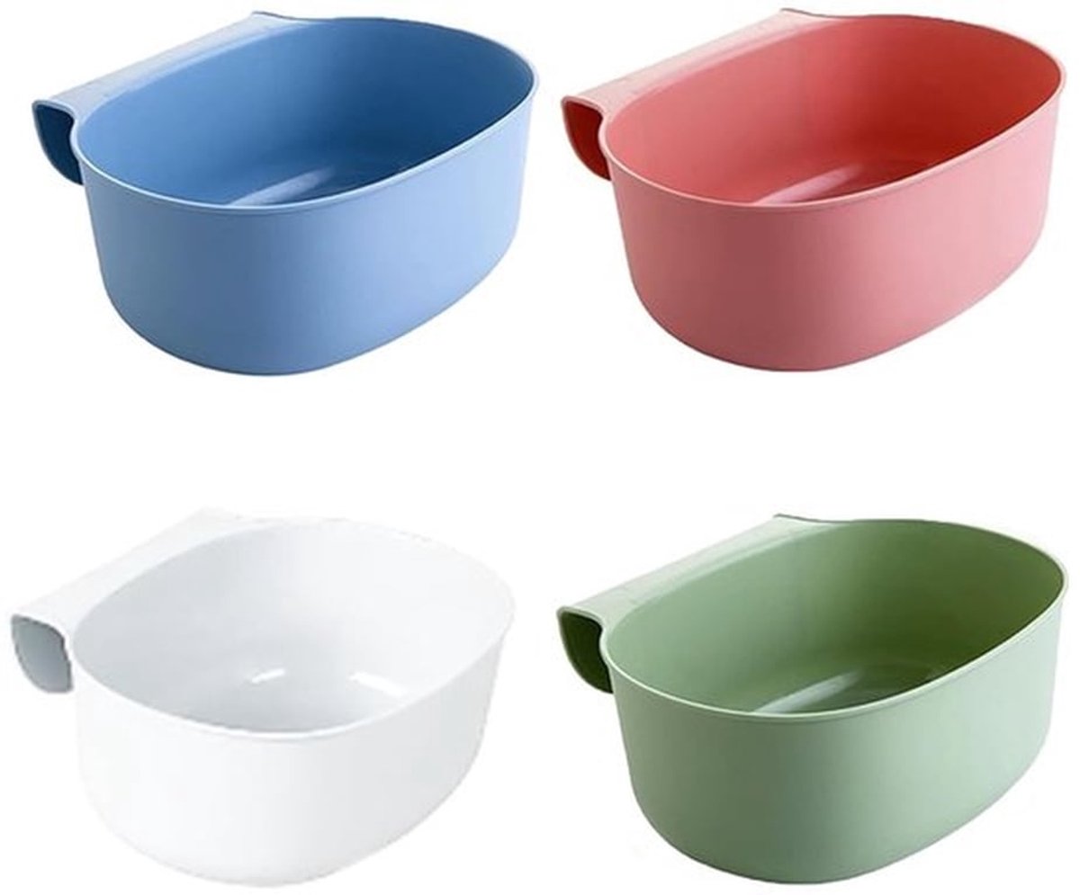 Set van 4 Hangende Organizers voor Verschoontafels, Babywasbak, Keukenafvalopvang voor Kasten en Badkamer - Blauw, Wit, Groen en Grijs