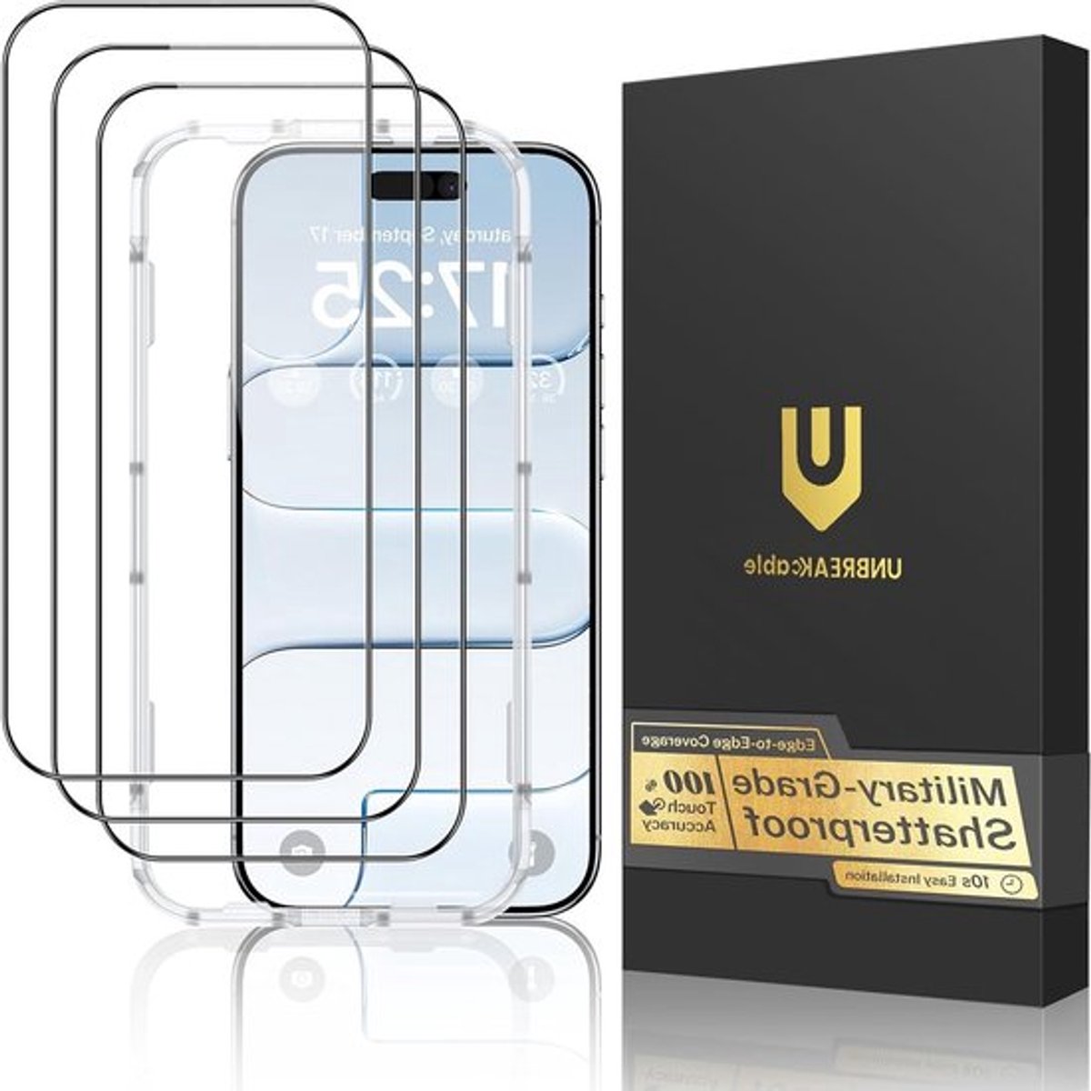 Getemperd glazen schermbeschermer voor iPhone Air - 3-pack, 9H-hardheid, schokbestendig, HD-Helderheid, eenvoudige installatie, geschikt voor hoesjes, bubbelvrij - 6,3 inch