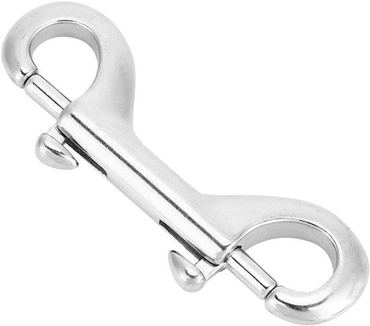 Dubbelzijdige sluiting van roestvrij staal, haakclip voor hondenriem, waterdichte clip voor voerbakken en duikaccessoires, 77 mm