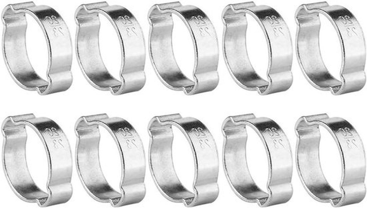 Verstelbare wormgear slangklemmen van roestvrij staal, 10 stuks, voor brandstof- en gasslangen, 5-23mm