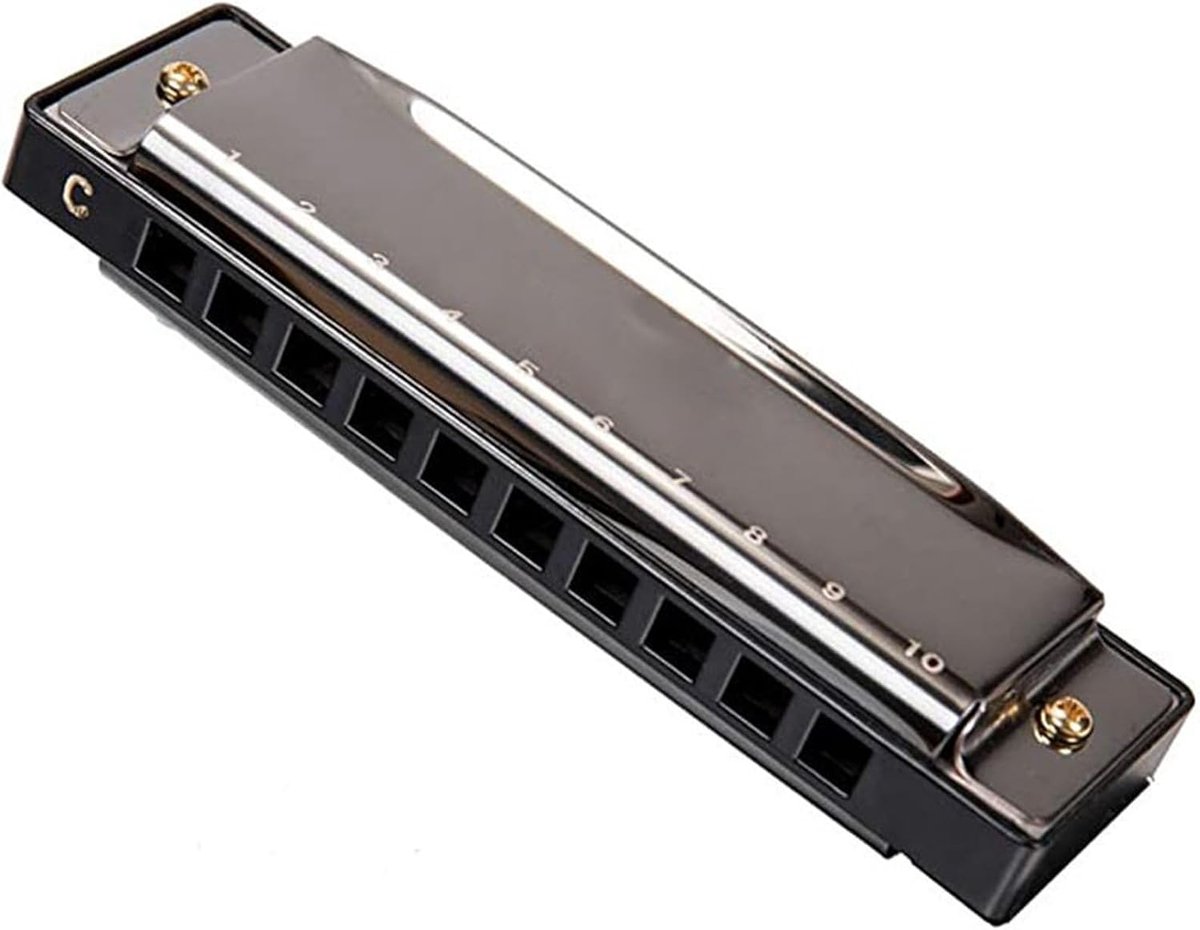 Harmonica 10 gaten - koperen riet - roestvrijstalen basis - draagbaar mondorgel voor beginners - ShopVlot