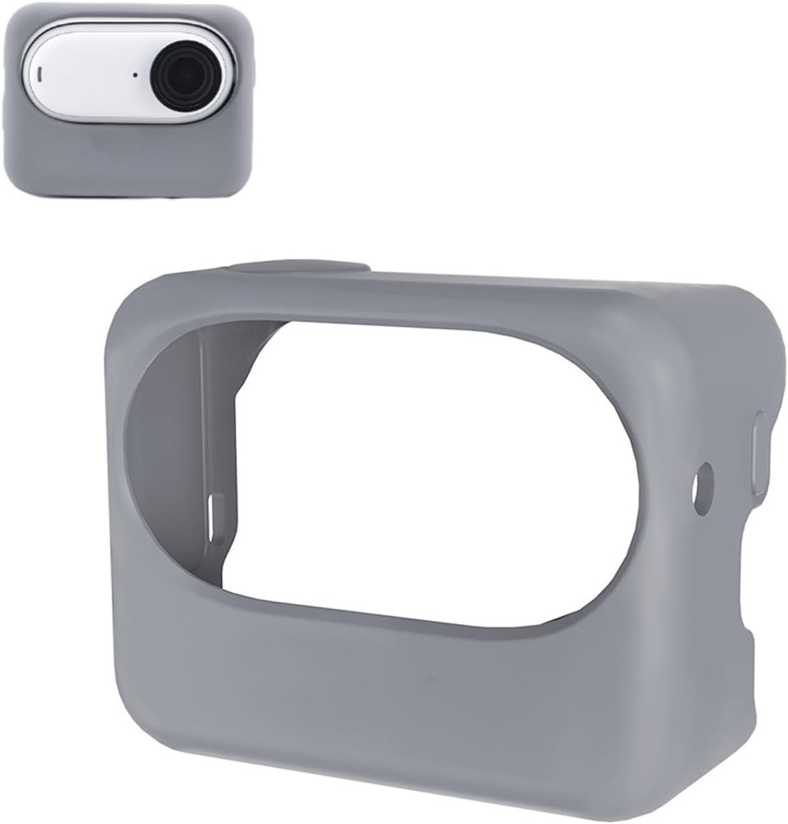 SnelShoppen - Soft Siliconen Case voor Insta 360 GO 3S, GO 3, Beschermende Silicone Hoes, Actiecamera Accessoires, Grijs, Flexibel en Zacht, Eenvoudig