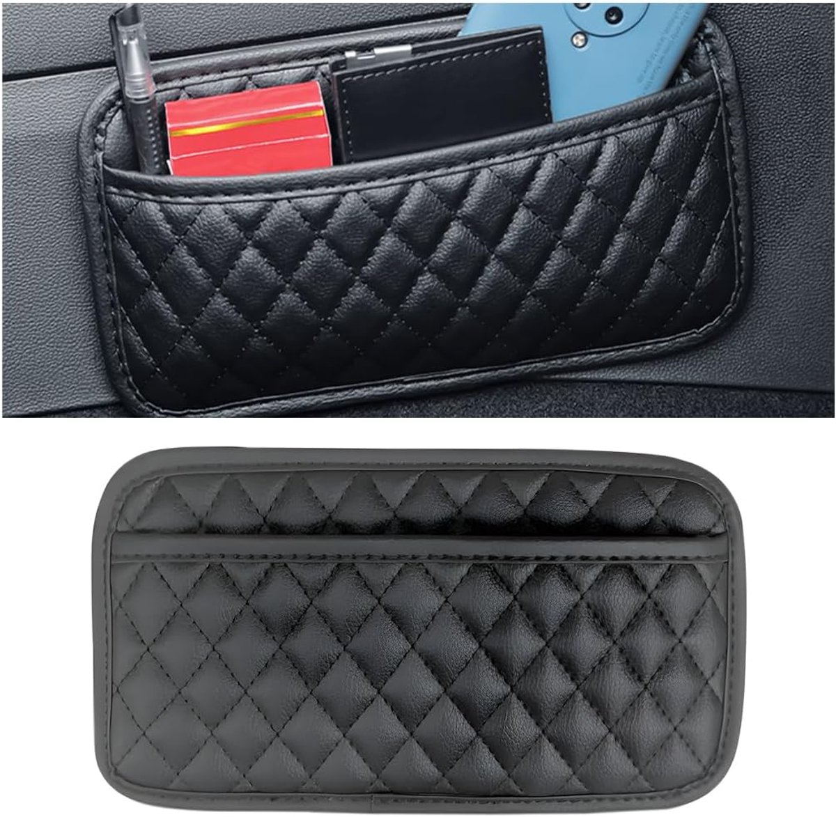 SnelShoppen - Multifunctionele Opbergbox voor Auto, PU Leer, Organizer voor Telefoons, Sleutels, Munten, Groot, Diverse Maten, Ideaal voor Auto en Rei
