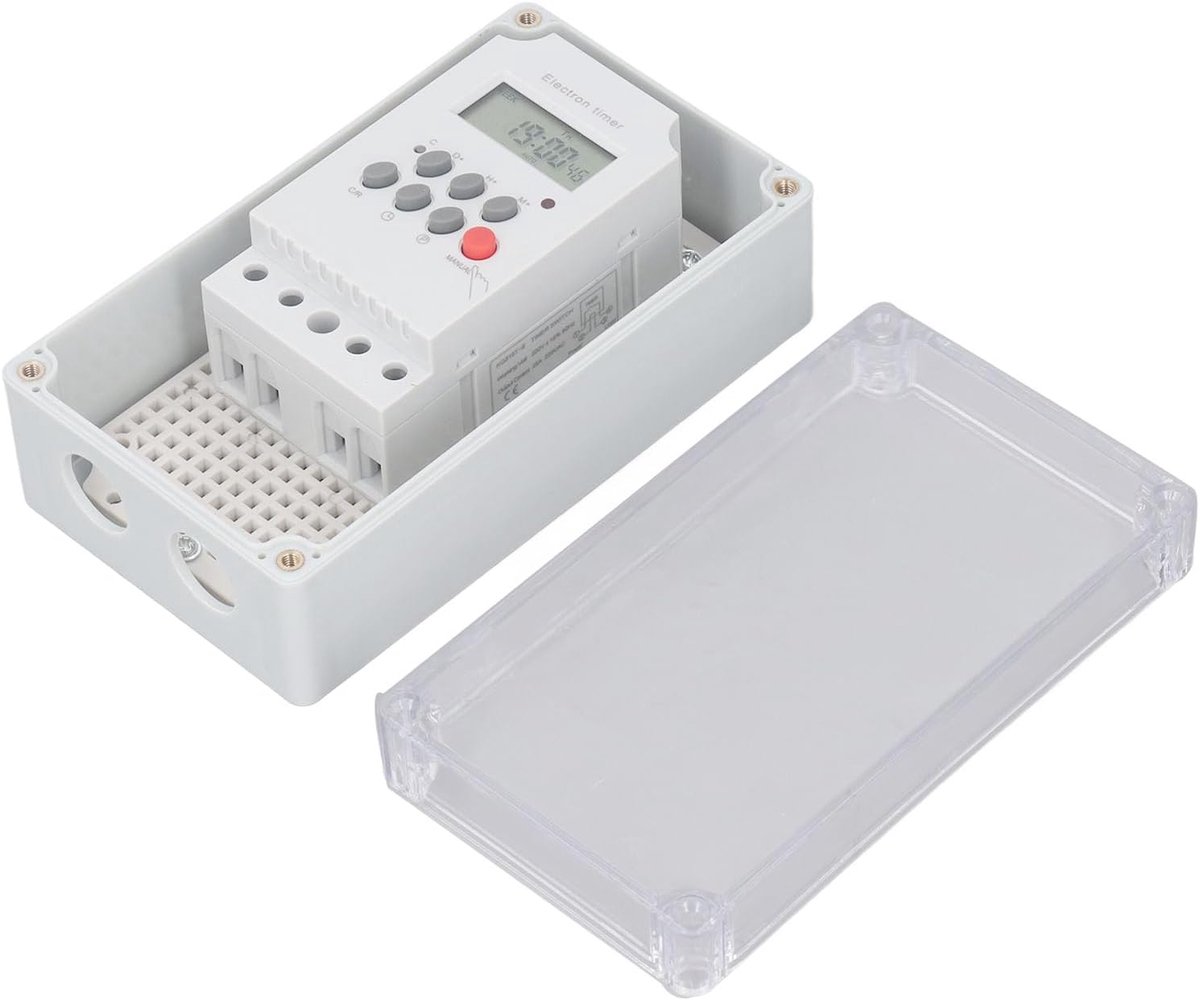 SnelShoppen - Digitale Timer voor Zwembadpomp, Programmeerbare 7 Dagen Schakelaar met 20 Aan/Uit Instellingen voor Waterverwarming en Spa Motor AC 110