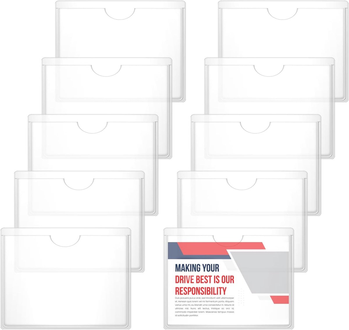 SnelShoppen - Windscreen Disabled Card Holder - 10 Stuks Zelfklevende Houder voor VTC/Taxi/Parkeerkaart - Auto/Windscherm - Hoogwaardige Kwaliteit