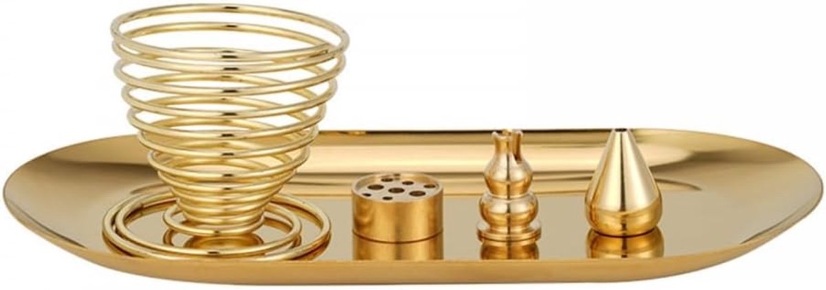 SnelShoppen - Messing Wierookhouder voor Stressverlichting - Decoratieve Wierookhouder voor Woonkamer, Yoga Accessoire, Goudkleurig, 1 Stuk