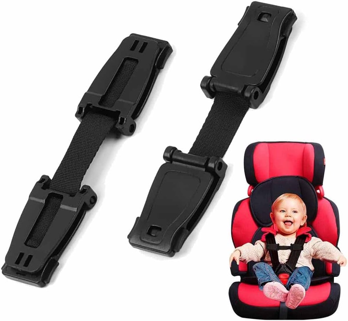 SnelShoppen - 2 Pack Autostoel Clips voor Baby Autostoelen Veiligheidsriem Clip voor Autostoelen Kinderwagens Hoogzitjes - Duurzaam en Veilig - ABS Ma