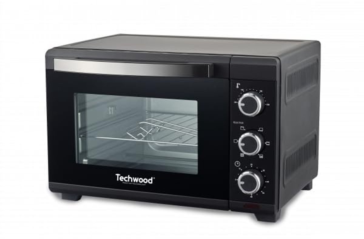 SnelShoppen - Elektrische Oven 26 L - Compacte Bakoven - Multifuntioneel - Ideaal voor Keuken, Camping en Feest - Roestvrij Staal - Zwart