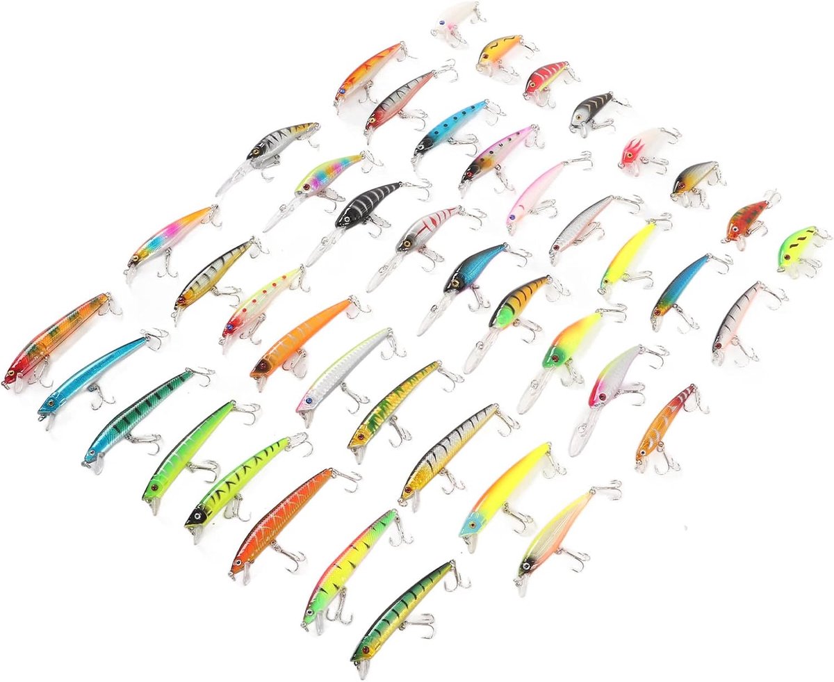 SnelShoppen - 43-delige Vissnoer Set Minnow Aas Universele Simulatie Verswater Zoutwater Hengelsport Accessoires