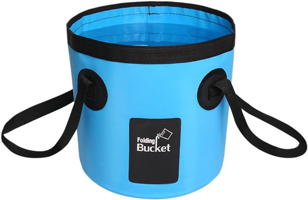 SnelShoppen - Vouwbare Wateremmer, Opvouwbare Emmer, Camping Opbergcontainer, Waterput voor het Wassen van Wandelschoenen, 12 Liter, Lichtblauw, Duurz