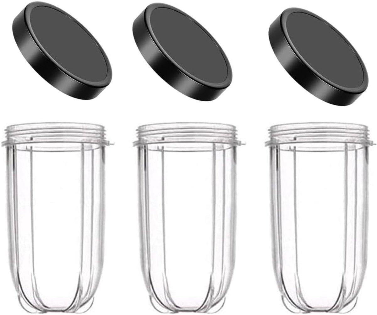 3 Stuks Vervangende Bekers met Deksel voor 250W Blender en Juicer 16OZ Geschikt voor Keukenaccessoires en Smoothies