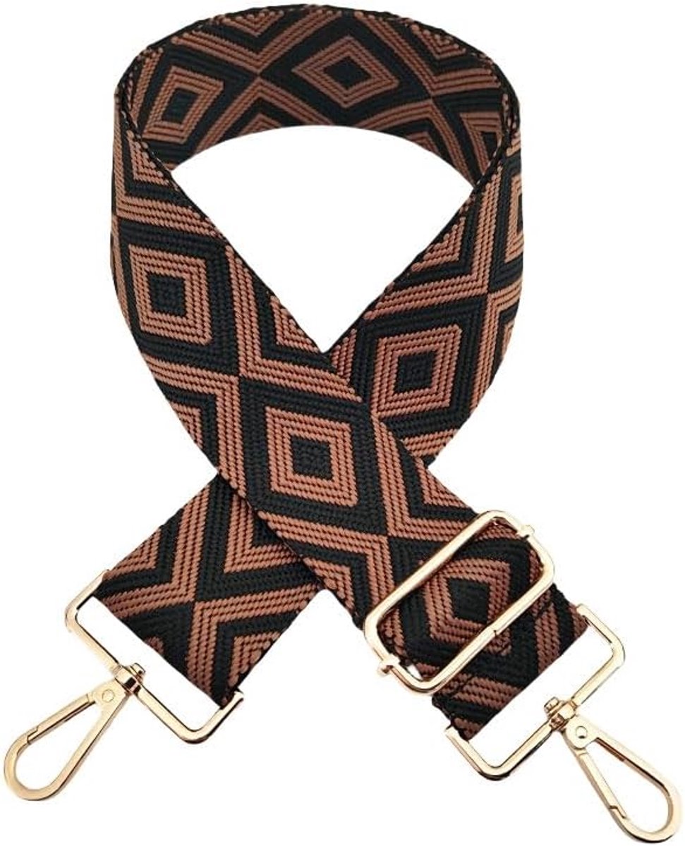 SnelShoppen - Schouderband voor Tassen, Verstelbaar 72-130 cm, Breed 5 cm, Kleurrijk, Ruitpatroon, Universele Schouderriem voor Handtassen, Crossbody