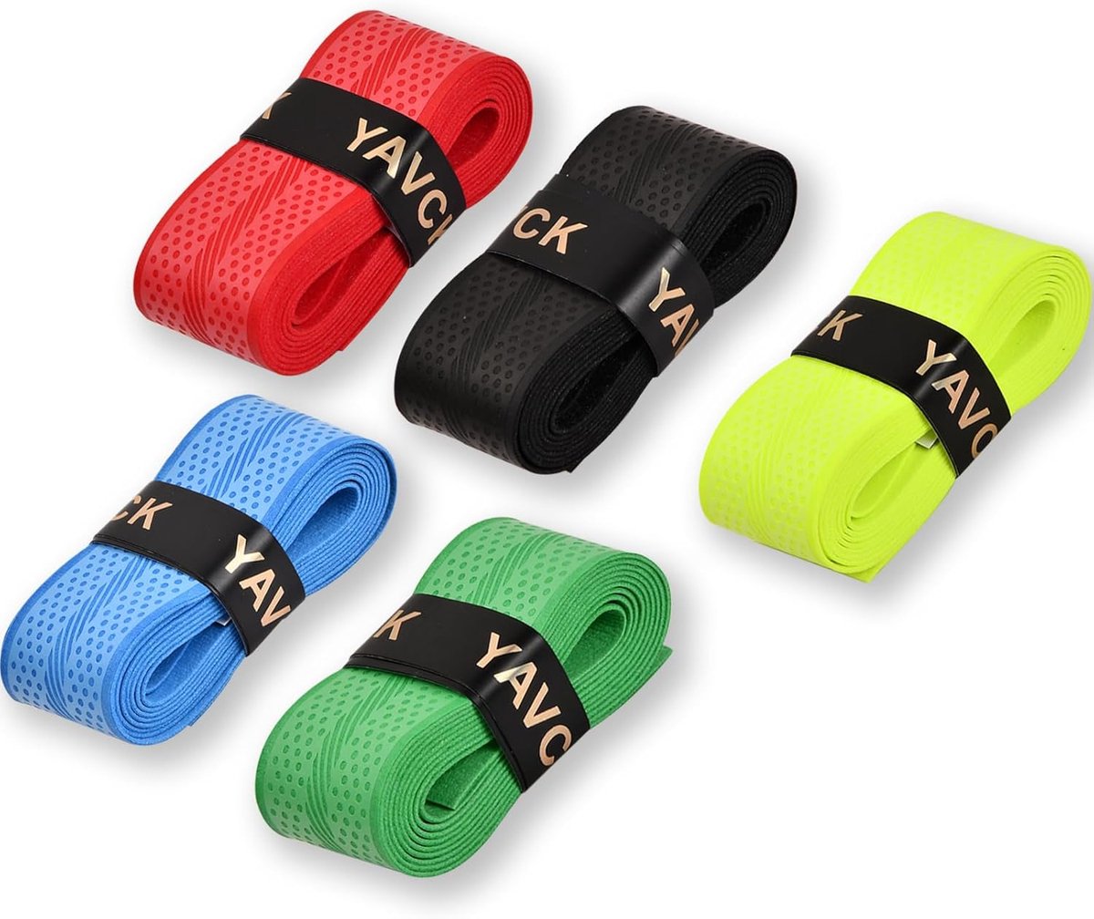 Tennis Racket Grip Band Set - 5 Stuks - PU Leer - Non-Slip Grip - Verbeterde Controle - ShopVlot