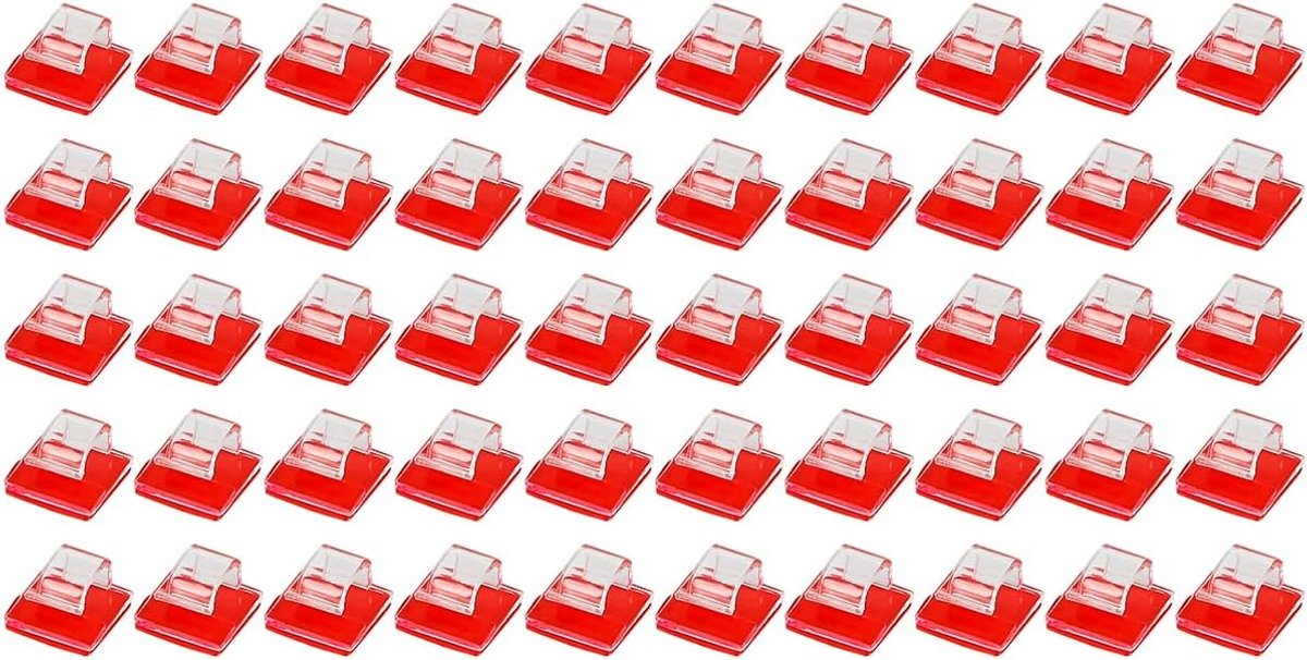 SnelShoppen - 100 Stuks Kabelclips Transparant Zelfklevende Kabelhouder Clips voor Kabels Organiseren - Duurzaam Acryl - Compact en Ruimtebesparend