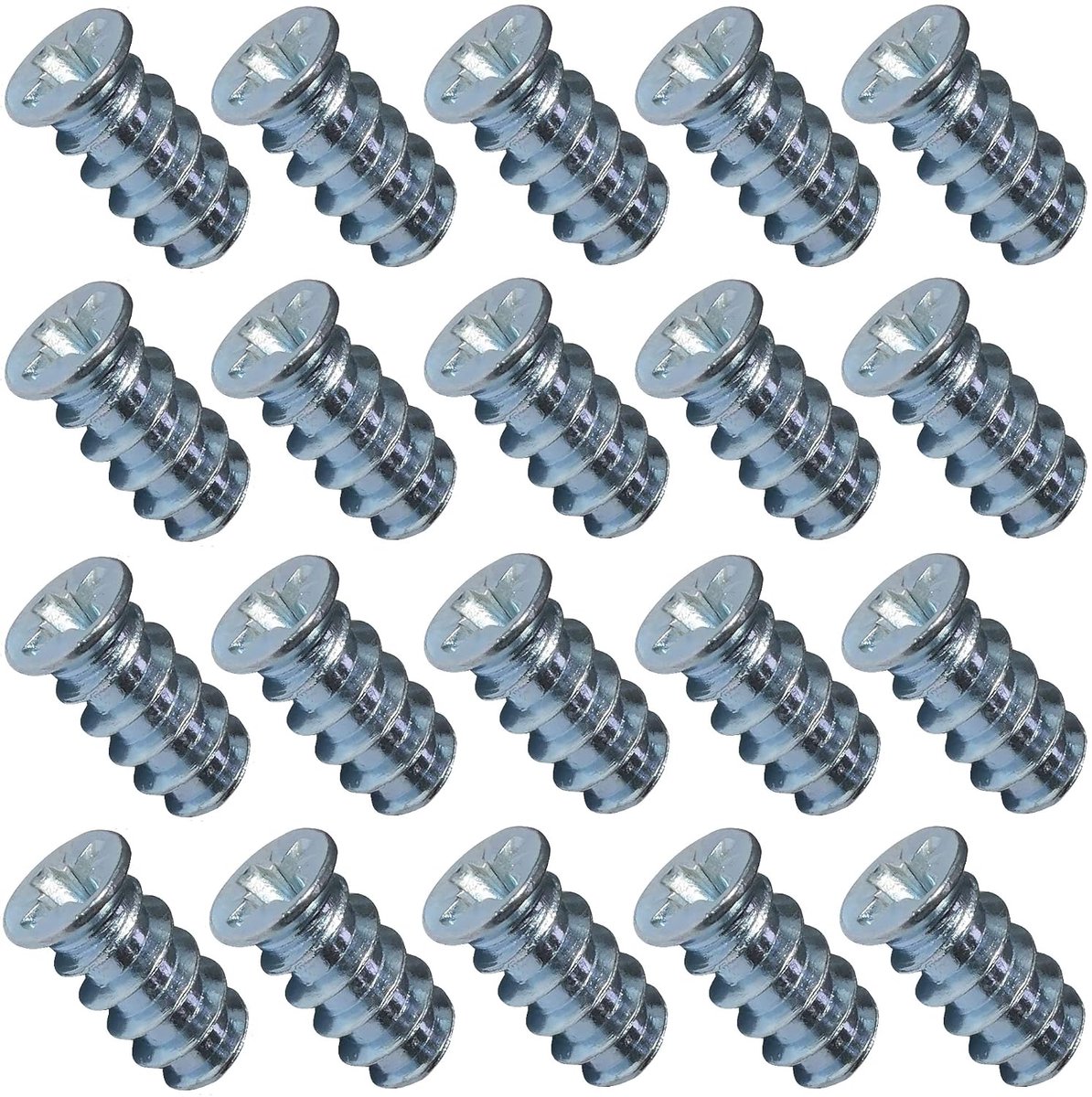 SnelShoppen - Set van 20 Euro Schrauben Meubel Schroeven voor Meubelkast Kledingkast - Houten Montage - Ø6.3x13 mm - Gemaakt van Gegalvaniseerd Staal