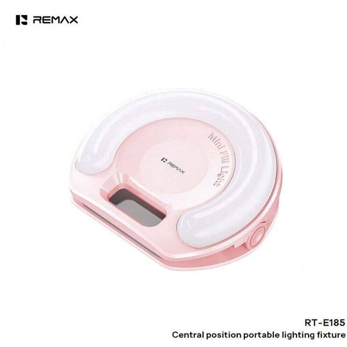 Remax RT-E185 Selfie Lamp voor Telefoon – LED Telefoonlamp met Clip – Dimbaar en Oplaadbaar – 3 Lichtkleuren – Roze