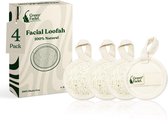 GREEN FADEL Loofah Gezichtspads 4 Stuks - Natuurlijk Loofah - Herbruikbaar - Voor Aleppo Zeep & Alle Vaste Zepen - Zachte Exfoliatie - Plasticvrij verpakt