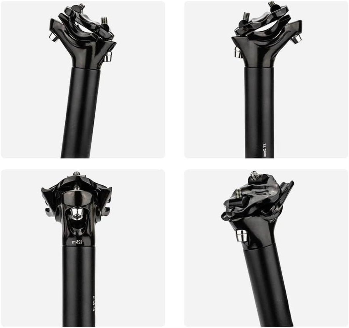 Fiets Zadelpen - Zadelbuis Fietsaccessoire - Comfortabel Fietsen - Gezandstraalde Afwerking - 350mm Lengte - Zwart