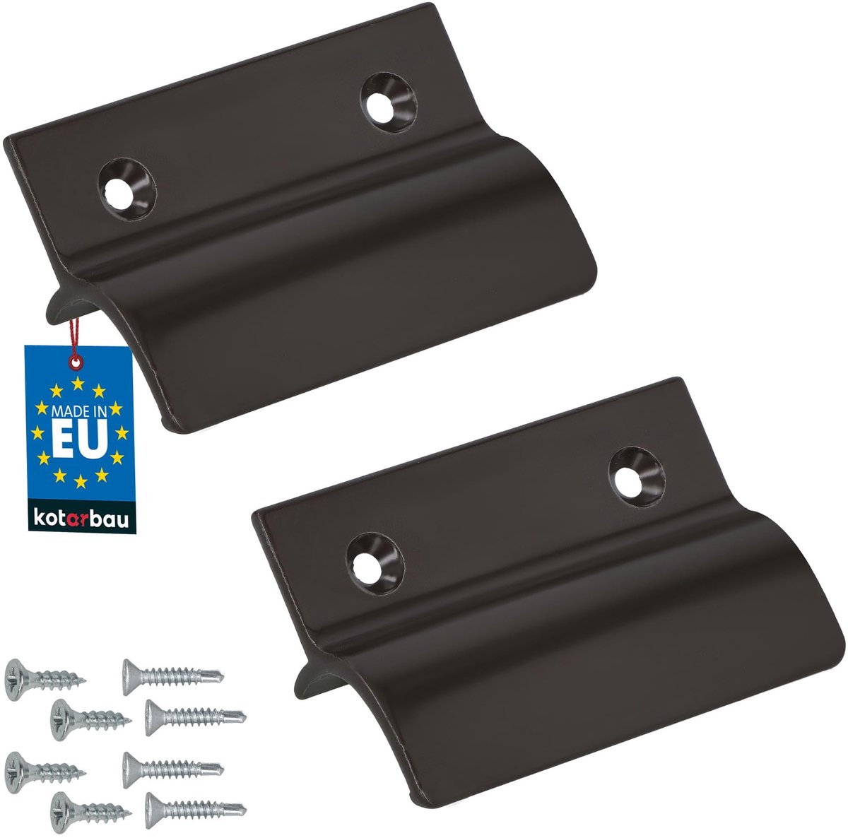 KOTARBAU® 2 Stuks - Balkondeurgreep - Terrasdeurgreep 65 x 45 mm - Aluminium - Deurgreep Balkon - Terrasdeurgreep met Brug - Bruin