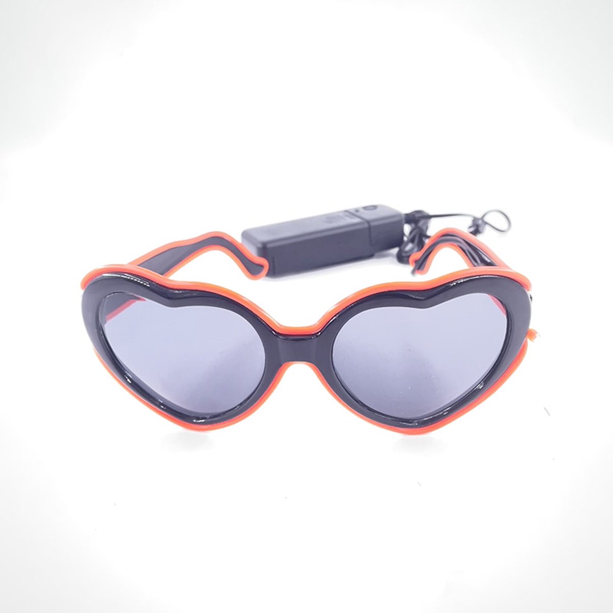 Doppler GlowHeart LED Bril - Neon EL Wire - Werkt op 2 AA Batterijen - Festival, Rave & Carnaval - Oranje