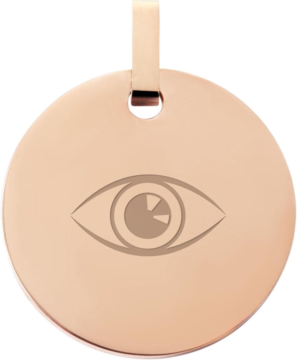 Hanger Graveerschaal - Ronde Hanger - Gepersonaliseerd Cadeau - Roestvrij Staal - 25 mm - Zilverkleurig