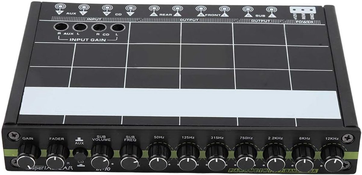 SnelShoppen - Equalizzatore EQ Stereo Audio Auto 7 Band, Hoge Kwaliteit, Ideaal voor Geluidsoptimalisatie in Auto