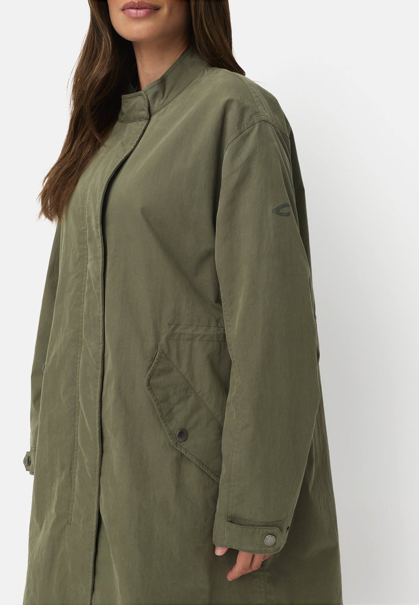 camel active Oversized jas met trekkoord in de taille - Maat womenswear-40 - Donkergroen