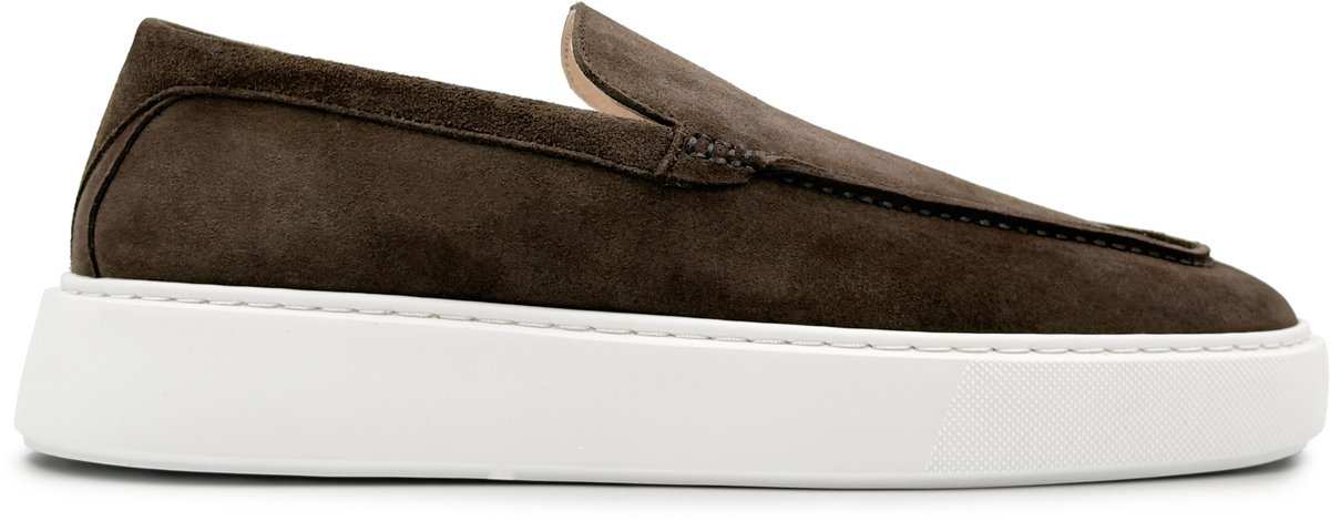 Dutch'D ® Loafers - Instapper - Donker Bruin - Luxe - Sportief - Suede leer - Atmos - Maat 44