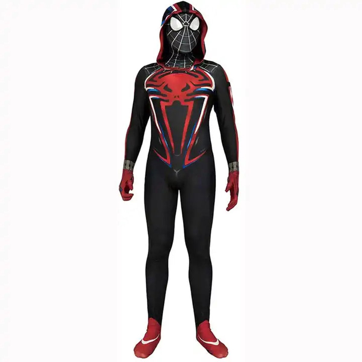 Miles Morales met hoodie | eindbaas | Kostuum | 104 (3/4 Jaar) | Verkleedkleding | Superhelden