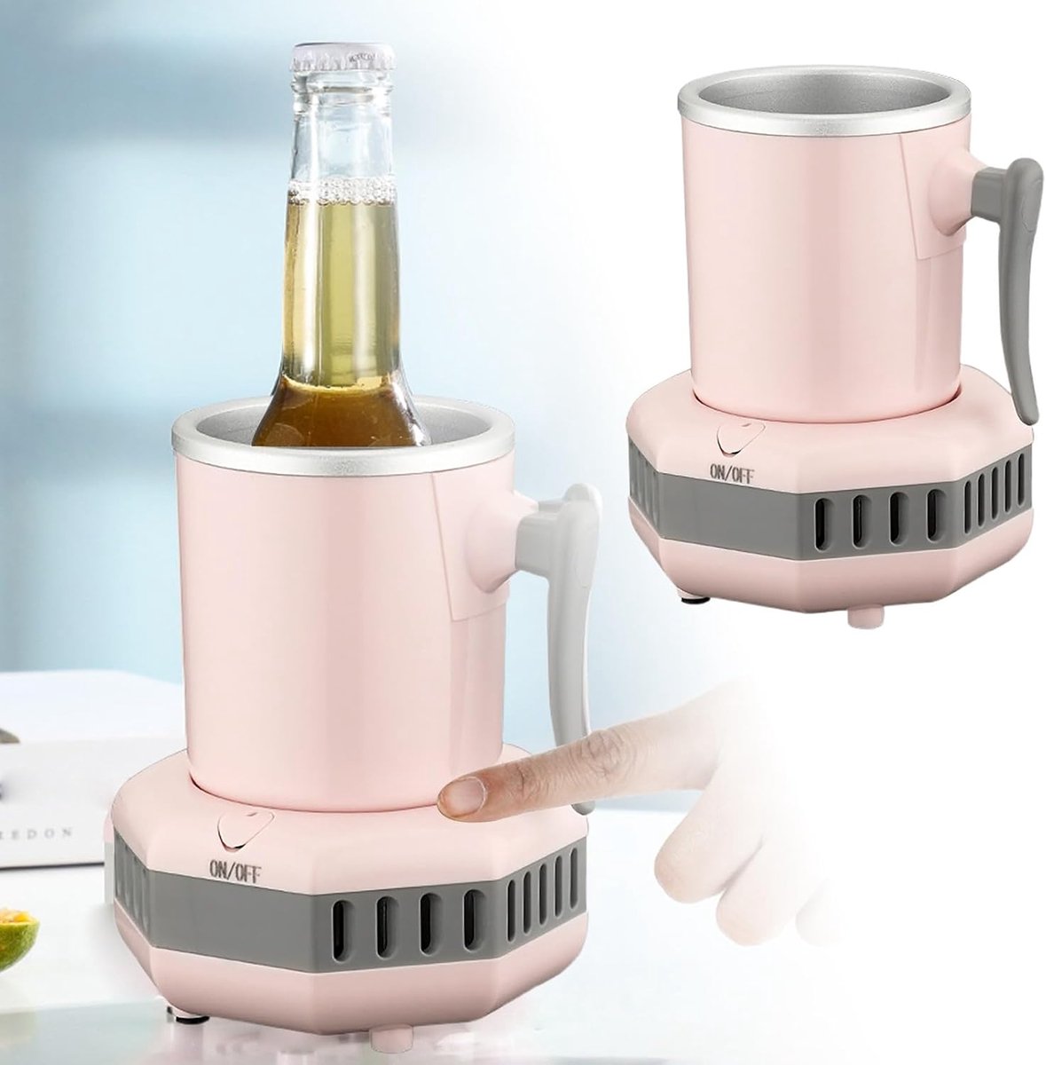2026 Draagbare ijsmachine met efficiënte koeltechnologie voor dranken, snelle ijsblokjes in de keuken, thuisbar (roze, 16 x 12 cm)