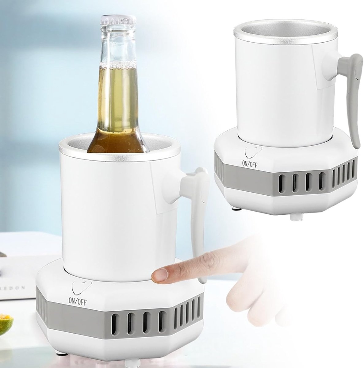 2026 Draagbare ijsmachine met efficiënte koeltechnologie voor dranken, snelle ijsblokjes in de keuken, thuisbar (wit, 16 x 12 cm)