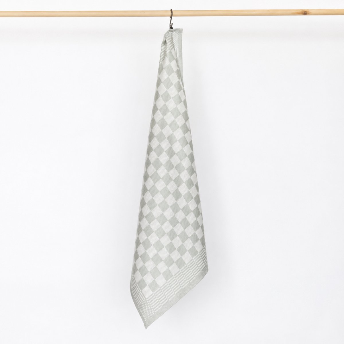 Jorzolino Theedoek Kleine Ruit Grey Green 65x65
