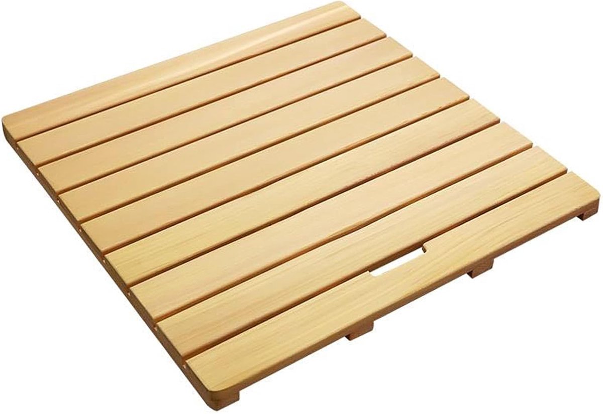 Bamboe Badmat - Houten Vloermat Douche - Badkamer Decoratie - Antislip Rubberen Voetkussen - 75x90cm - Houtkleur — cadeau in Wonen & Interieur - foto 6
