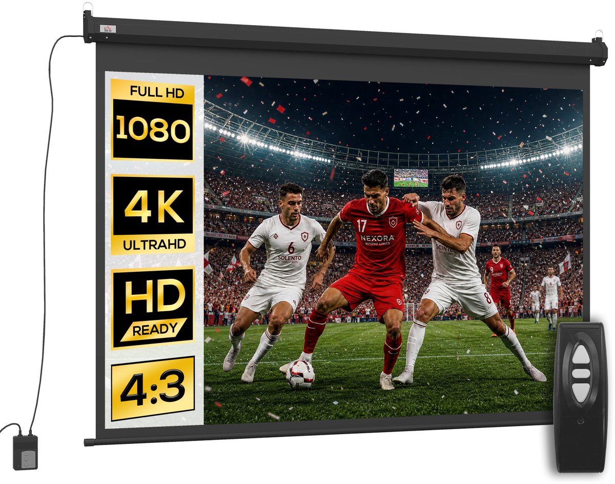 HOMCOM Projectiescherm Kunststof, Metaal 203L x 152H cm Zwart