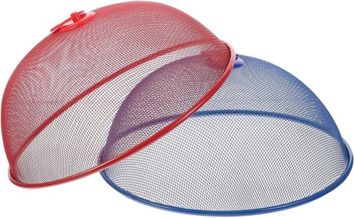 Set van 2 Voedselbeschermers voor Effectieve Vliegbescherming in Keuken en Restaurant met Handvat en Diameter van 24 cm