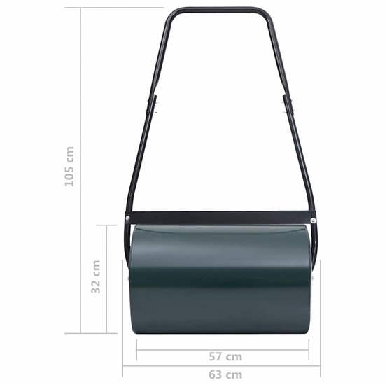 vidaXL - Gazonroller - 50 - L - 63 - cm - groen - en - zwart van VidaXL — afbeelding 2