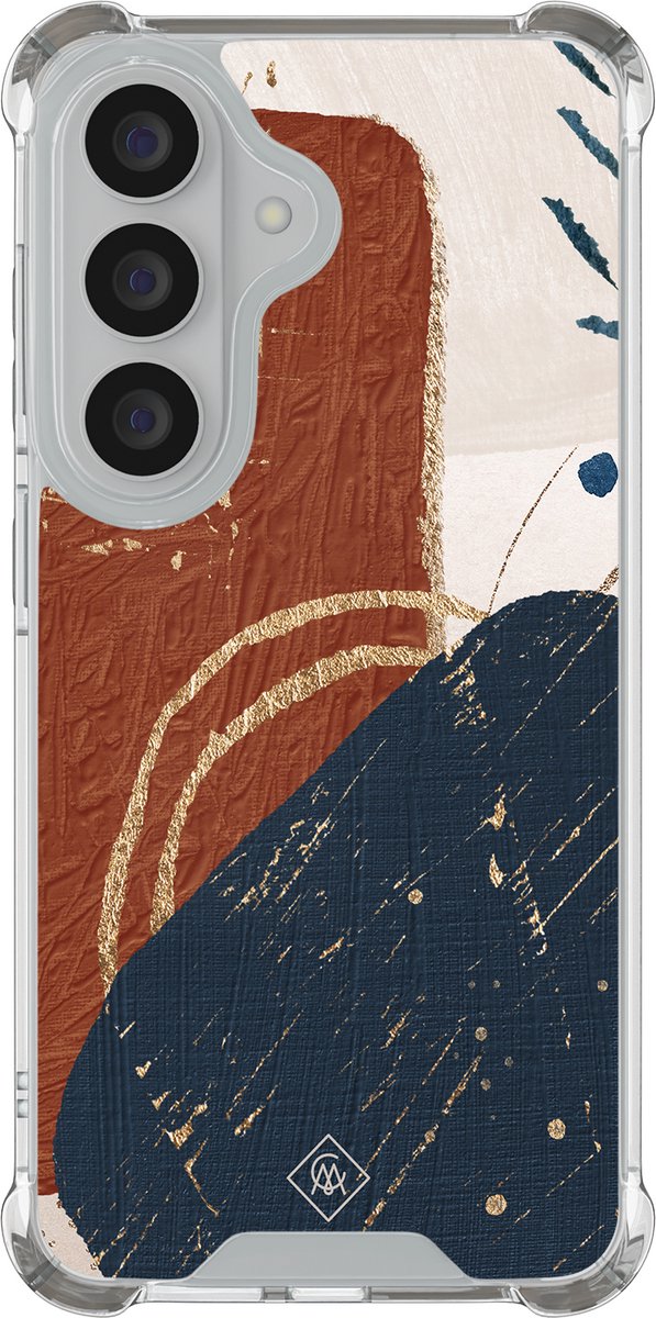 Casimoda® hoesje - Geschikt voor Samsung Galaxy S26 Plus - Abstract Terracotta - Shockproof case - Extra sterk - TPU/polycarbonaat - Bruin/beige, Transparant