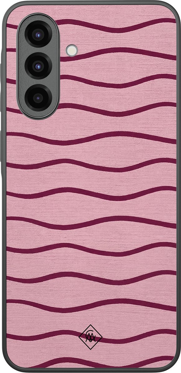 Casimoda® hoesje - Geschikt voor Samsung Galaxy A37 - Soft Stripes - Zwart TPU Backcover - Gestreept - Roze